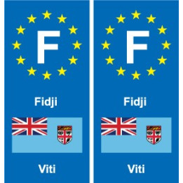F Europe Fidji Fiji autocollant plaque