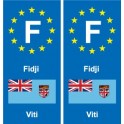 F Europe Fidji Fiji autocollant plaque