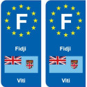 F Europe Fidji Fiji autocollant plaque