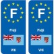 F Europe Fidji Fiji autocollant plaque