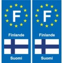 F Europe Finlande  autocollant plaque