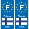 F Europe Finlande  autocollant plaque