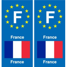 F Europe France autocollant plaque