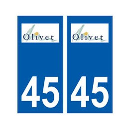 45 Olivet logo autocollant plaque stickers ville