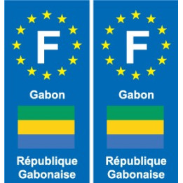 F Europe Gabon autocollant plaque