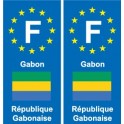 F Europe Gabon autocollant plaque