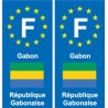 F Europe Gabon autocollant plaque