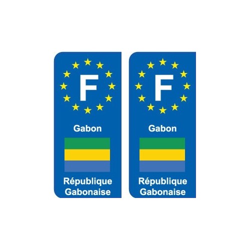 F Europe Gabon autocollant plaque