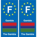 F Europe Gambie Gambia autocollant plaque