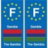F Europe Gambie Gambia autocollant plaque