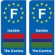F Europe Gambie Gambia autocollant plaque