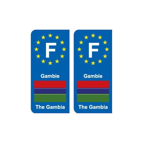 F Europe Gambie Gambia autocollant plaque