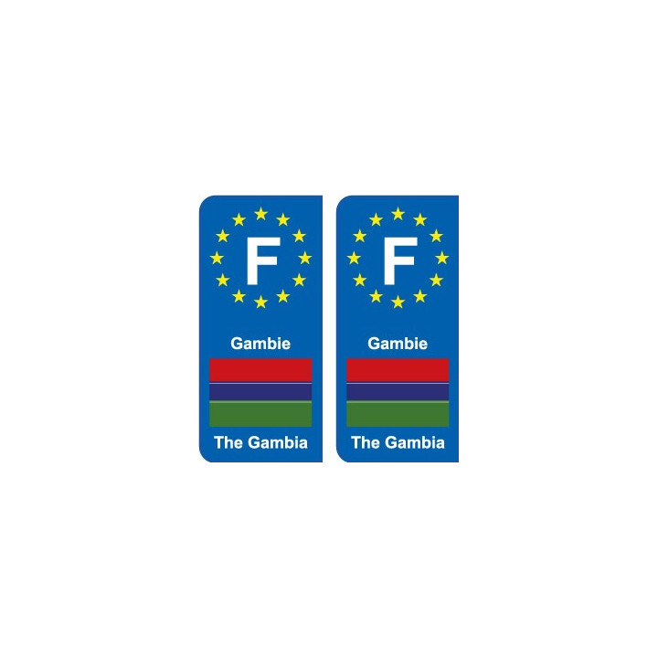 F Europe Gambie Gambia autocollant plaque