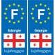 F Europe Géorgie Georgia autocollant plaque