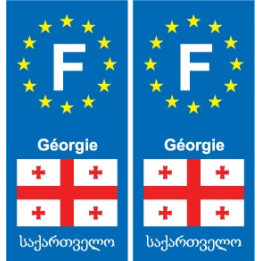 F Europe Géorgie Georgia autocollant plaque
