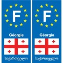 F Europe Géorgie Georgia autocollant plaque