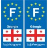 F Europe Géorgie Georgia autocollant plaque