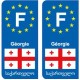 F Europe Géorgie Georgia autocollant plaque