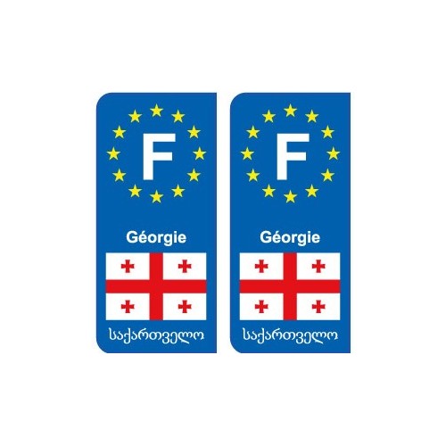 F Europe Géorgie Georgia autocollant plaque