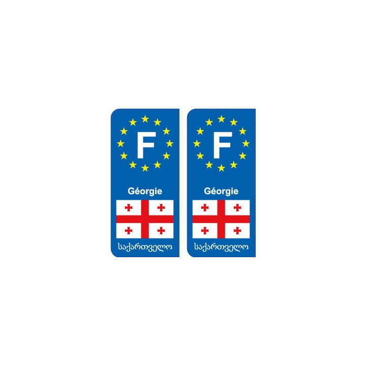 F Europe Géorgie Georgia autocollant plaque