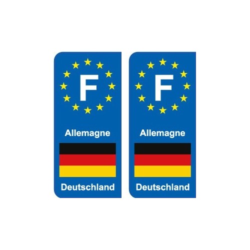 F Europe Allemagne Germany autocollant plaque