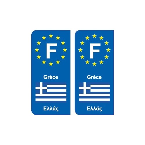 F Europe Grèce Greece autocollant plaque