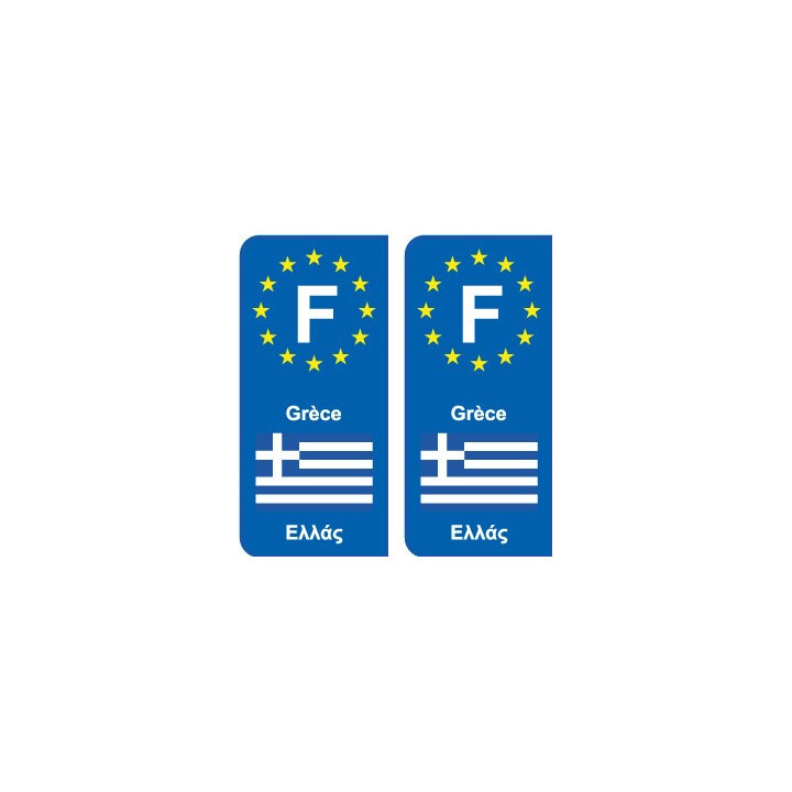 F Europe Grèce Greece autocollant plaque