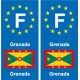 F Europe Grenade Grenada autocollant plaque