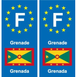 F Europe Grenade Grenada autocollant plaque