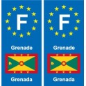 F Europe Grenade Grenada autocollant plaque