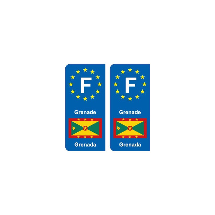 F Europe Grenade Grenada autocollant plaque