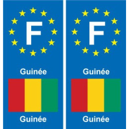 F Europe Guinée Guinea autocollant plaque