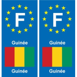 F Europe Guinée Guinea autocollant plaque