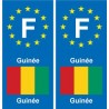 F Europe Guinée Guinea autocollant plaque