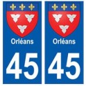 45 Orléans blason autocollant plaque stickers ville