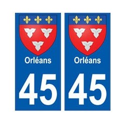 45 Orléans blason autocollant plaque stickers ville