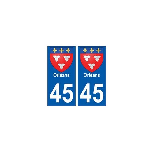 45 Orléans blason autocollant plaque stickers ville