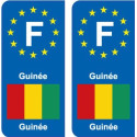 F Europe Guinée Guinea autocollant plaque