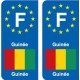 F Europe Guinée Guinea autocollant plaque