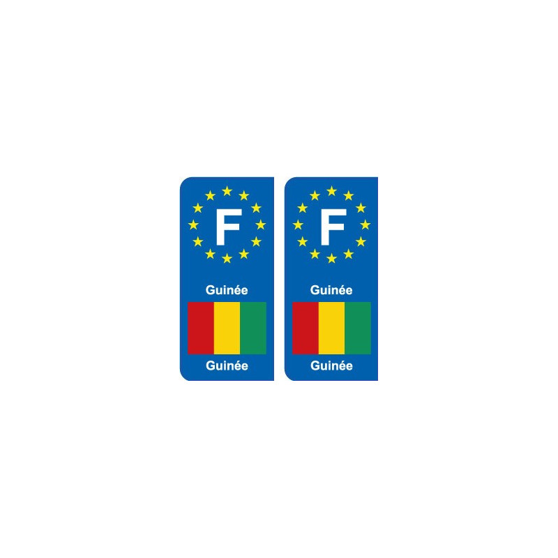 F Europe Guinée Guinea autocollant plaque