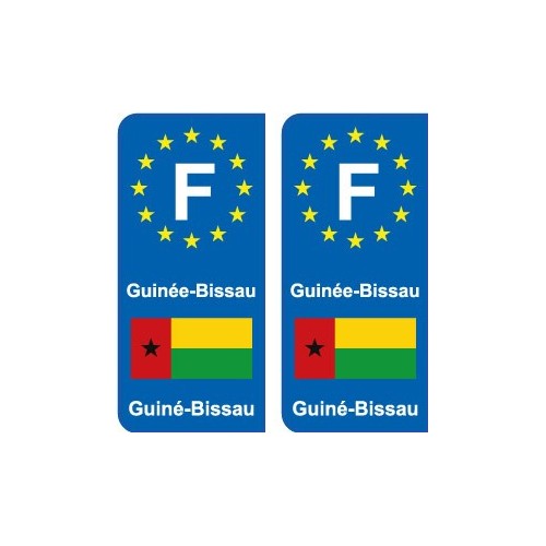 F Europe Guinée Bissau Guinea Bissau autocollant plaque