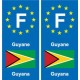 F Europe Guyane Guyana autocollant plaque