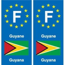 F Europe Guyane Guyana autocollant plaque