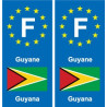 F Europe Guyane Guyana autocollant plaque