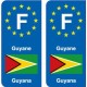 F Europe Guyane Guyana autocollant plaque