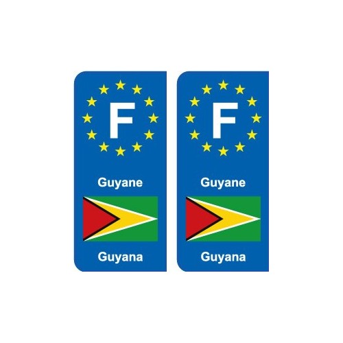 F Europe Guyane Guyana autocollant plaque