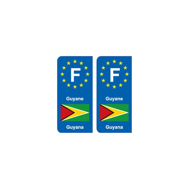 F Europe Guyane Guyana autocollant plaque