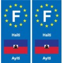 F Europe Haïti Haiti autocollant plaque