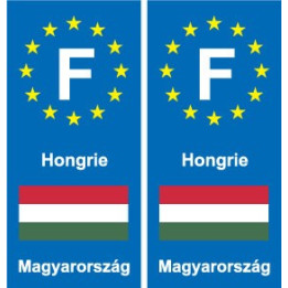 F Europe Hongrie Hungary autocollant plaque