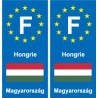 F Europe Hongrie Hungary autocollant plaque